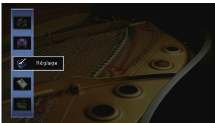 YAMAHA RX-V773 - Configuration des diverses fonctions (menu Réglage) - 1