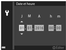 NIKON COOLPIX A300 - Saisissez la date et l'heure actuelles et appuyez sur OK. - 1