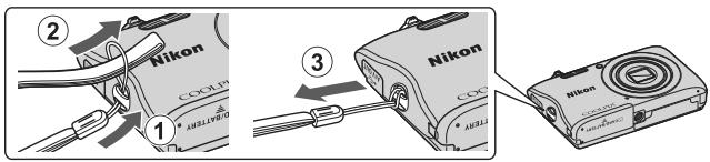 NIKON COOLPIX A300 - Comment fixer la dragonne de l'appareil photo - 1