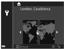 NIKON COOLPIX A300 - Mettez en surbrillance votre fuseau horsaire et appuyez sur OK. - 1