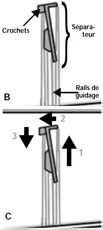 WHIRLPOOL AWO/D 4741 W - Comment positionner le séparateur dans le compartment de lavage principal pour le détergent en poudre ou liquide - 2