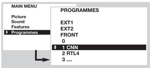 PHILIPS 32PW8718 - List of programmes - 1