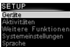 PHILIPS SRU8008 - Das Setup-Menu aufrufen: - 1