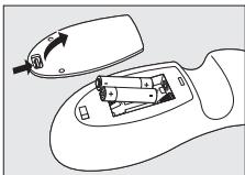 PHILIPS SRP1001 - Plaatsen van de batterijen - 1
