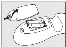 PHILIPS SRP1001 - Inserting the batteries - 1