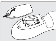 PHILIPS SRP1001 - Insertion des piles - 1