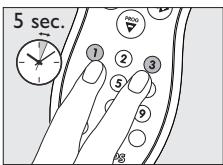 PHILIPS SRP1001 - Automatisk indstilling af fjernbetjeningen - 1