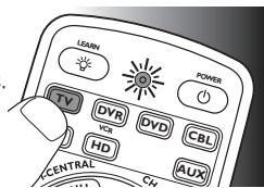 PHILIPS SRP6207 - Example: testing the universal remote control on your TV: - 1