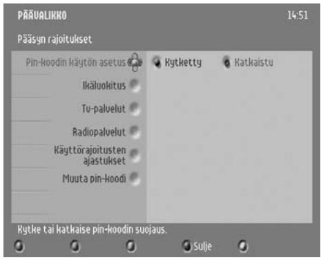 PHILIPS DTR300 - Paasyn rajoitukset - 2
