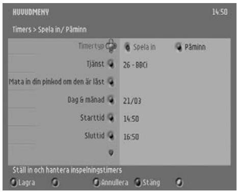 PHILIPS DTR300 - Stalla in en ny timer: - 2