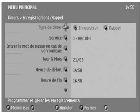 PHILIPS DTR300 - Modification d'un timer : - 1