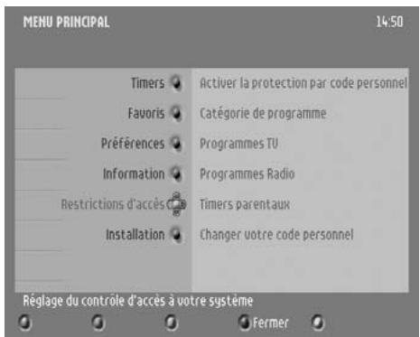 PHILIPS DTR300 - Restrictions d'accès - 1