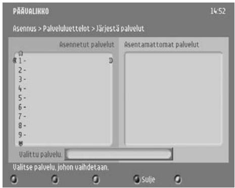 PHILIPS DTR300 - Asentaaksi palvelun olet valinnut luettelosta: - 1