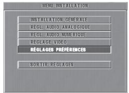 PHILIPS DVD728-001 - Menu relatif aux réglages préférentiels - 1