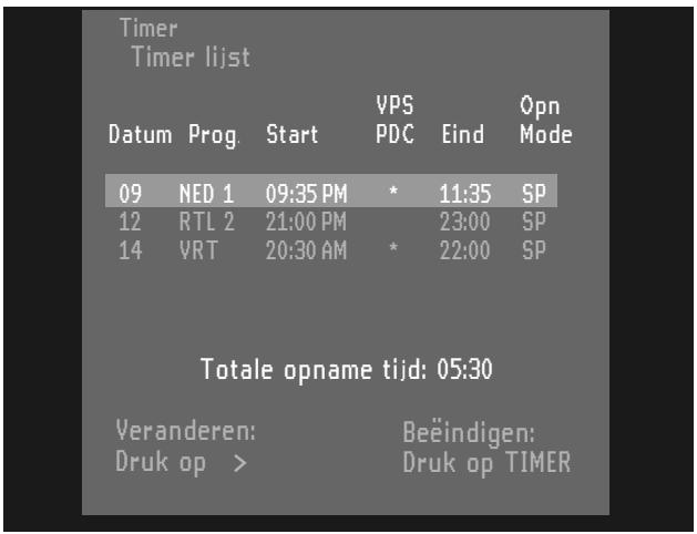 PHILIPS DVDR1000 - Controleren of wijzigen van een timerblok - 2