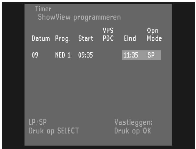 PHILIPS DVDR1000 - Timerprogramming met 'ShowView' - 5