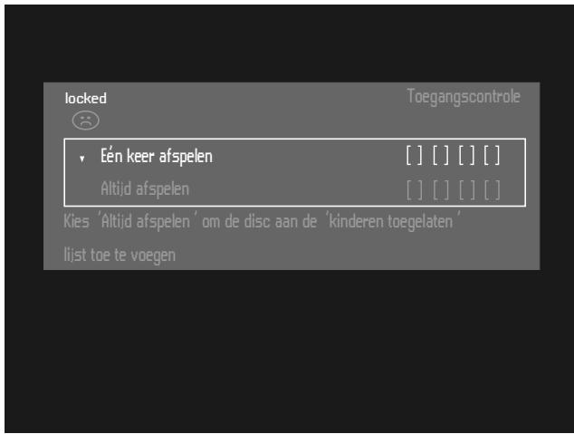 PHILIPS DVDR1000 - Autoriseren van discs wonneer het kinderslot is geactiveerd - 1