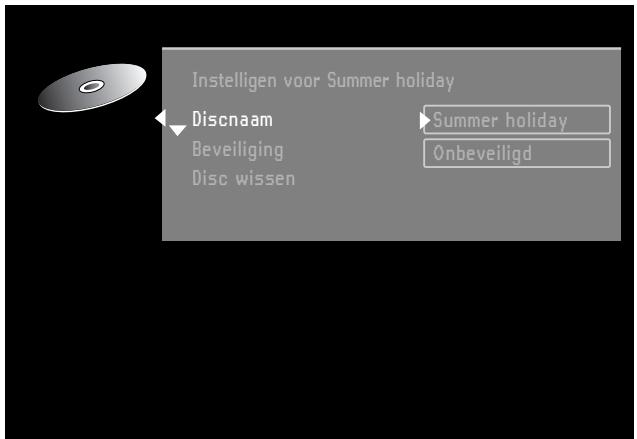 PHILIPS DVDR1000 - Wijzigen van de naam van de disc - 1