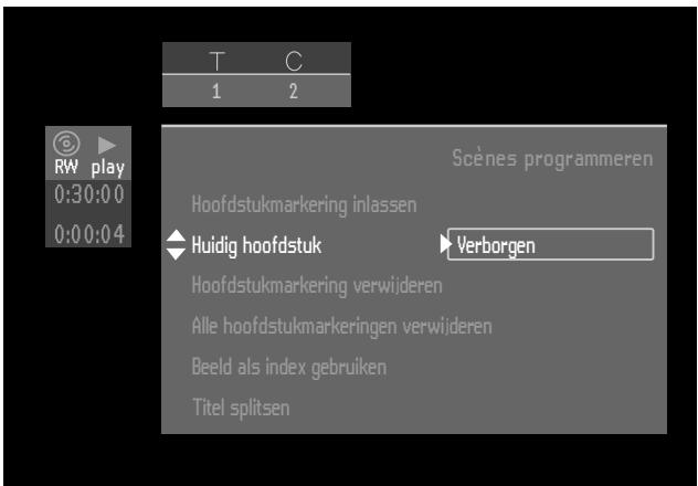 PHILIPS DVDR1000 - Hoofdstukken verbergen - 1