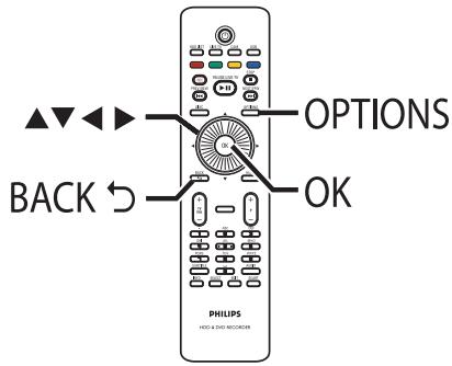 PHILIPS DVDR5520H - Utilisation des options de la barre d'outils - 1