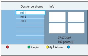 PHILIPS DVDR5520H - Appuyez plusieurs fois sur ▶ jusqu'à ce qu'une liste de noms de fichiers de photos s'affiche. - 1