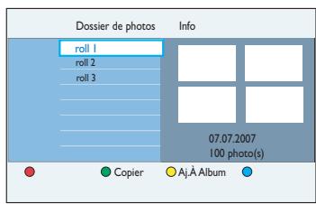 PHILIPS DVDR5570H - Appuyez plusieurs fois sur jusqu'à ce qu'une liste de noms de fischiers de photos s'affiche. - 1