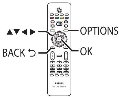 PHILIPS DVDR5570H - Utilisation des options de la barre d'outils - 1