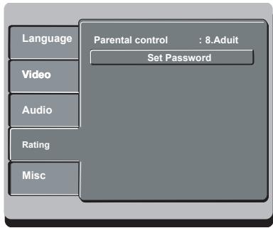 PHILIPS DVP3142 - Utilisation du menu de configuration du contrôle parental - 1