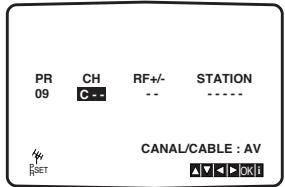 PHILIPS DVP721VR - Appuyez sur OK. Appuyez sur INPUT pour sélectionner C (chaînes standard) ou S (chaînes câblées): C02 - C69, S01 - S41. - 1