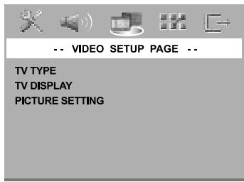 PHILIPS LX3900SA - Menu Réglages vidéo - 1