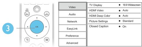 PHILIPS BDP3406M2 - Modification des réglages - 2