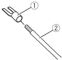 PIONEER GM-A3602 - Fixez les cosses aux extrémités des fils. - 1