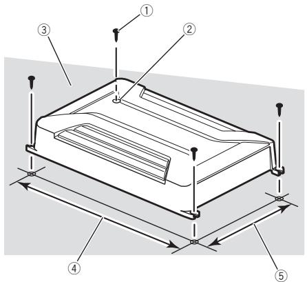 PIONEER GM-A3602 - Boor op dezeplaatsen een gat met een diameter van 2,5 mm door de vloerbekleding ofrechtstreeks in het chassis. - 1