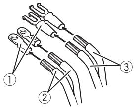 PIONEER GM-A3602 - Bringen Sie Kabelschuhe an den Kabel-enden an. - 1