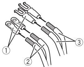PIONEER GM-A3602 - Applicare i capocorda alle estremità dei cavi. - 1