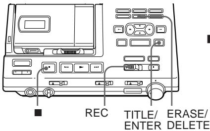 REC TITLE/ ENTER ERASE/ DELETE