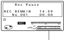 Rec Pause REC REMAIN 74:59 No.001 00:00 REC 0% 50% 100% LAST LEVEL REC