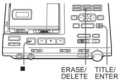 ERASE/ DELETE TITLE/ ENTER