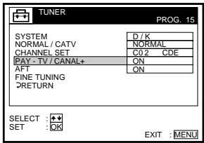 SONY SLV-SE70EG - Setting the Canal Plus decoder (continued) - 2