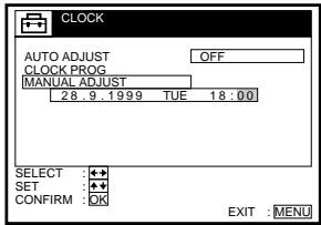SONY SLV-SE70EG - Setting the clock manually - 14