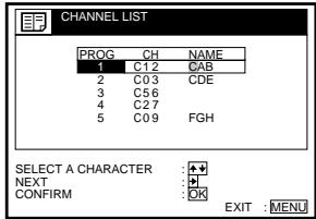SONY SLV-SE70EG - Changing the station names - 12