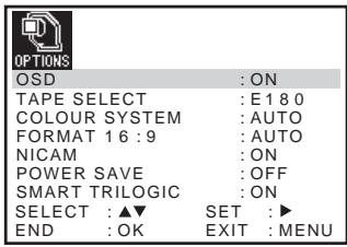 SONY SLV-SE740G - Changing menu options - 1