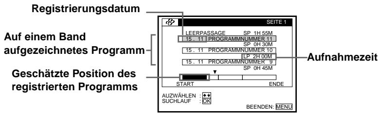 SONY SLV-SF900D - So überprüfen Sie die Informationen eines registrierten Programms - 1