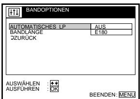SONY SLV-SF900D - Menü BANDOPTIONEN - 1