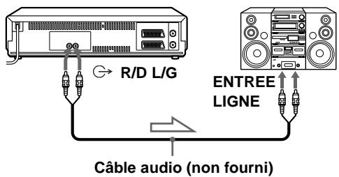 R/D L/G ENTREE LIGNE Câble audio (non fourni)