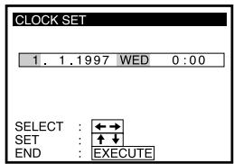 SONY SLV-T2000MN - Manual setup — Setting the clock - 3