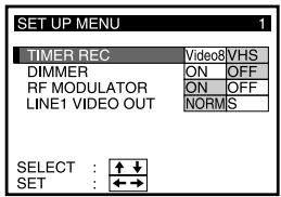 SONY SLV-T2000MN - Changing menu options - 2