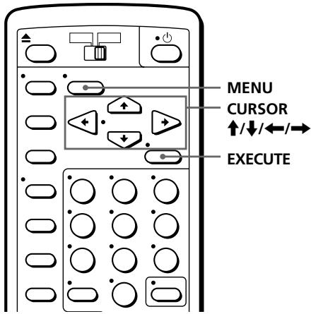 MENU CURSOR ↑/↓/←/→ EXECUTE