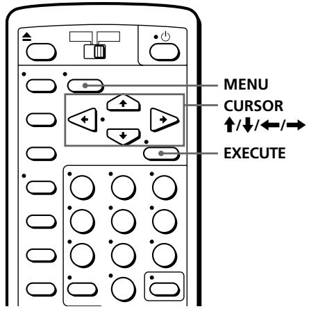 MENU CURSOR ↑/↓/←/→ EXECUTE