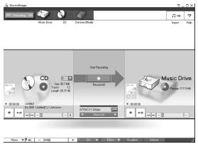 SONY MZ-NE410CK - Seleccione (CD) para [1 Sources] y (Music Drive) para [2 Targets] y, a continuacion, haga click en [3 Jump to Record Window]. - 1